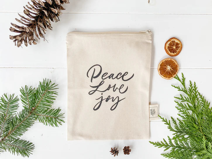 Reusable Gift Bag Peace Love Joy
