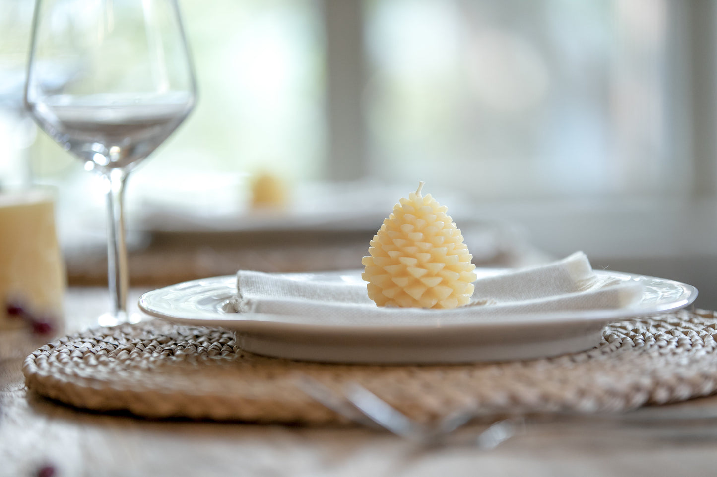 Pine Cone Beeswax Candle