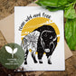 Wild and Free greeting card by Little May Papery featuring a vibrant, nature-inspired design with colorful illustrations.