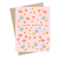 Happy birthday greeting card by Little May Papery with pink floral design and elegant typography.
