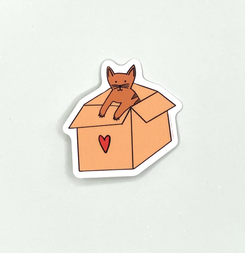 Cat in a Box Sticker