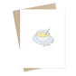 Get well soon greeting card by Little May Papery featuring a cozy soup illustration and warm colors.