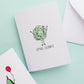 Lettuce Celebrate mini greeting card by Little May Papery featuring a playful lettuce design on a colorful background.